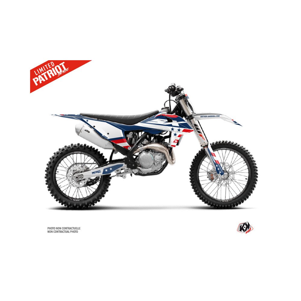 Kit Deco Moto Cross Patriot KTM 250 SX Bleu