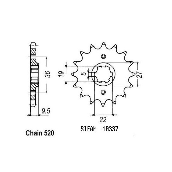 Pignon Honda - 250 Cr 1982-1985 - 520 - 13 Dents - Similaire JTF337