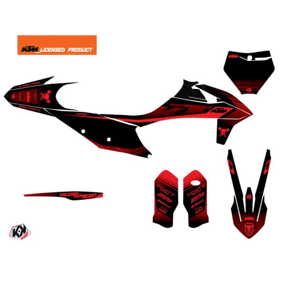 Kit Deco Moto Cross Replica Thomas Corsi 2020 KTM 250 SXF Noir Rouge