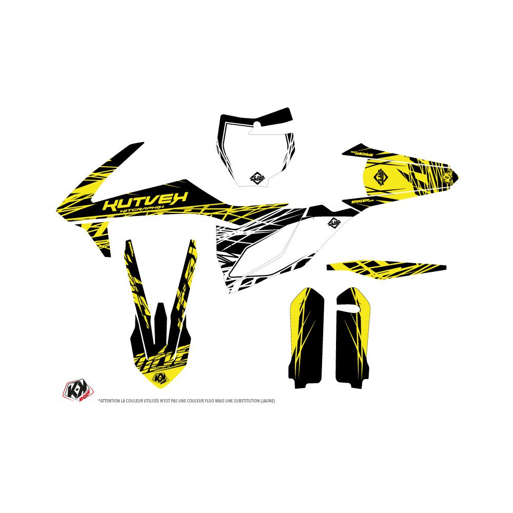Kit Deco Moto Cross Eraser Fluo KTM 250 SXF Jaune