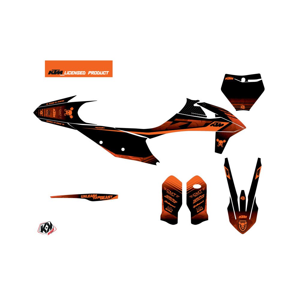 Kit Deco Moto Cross Replica Thomas Corsi 2020 KTM 250 SXF Noir Orange