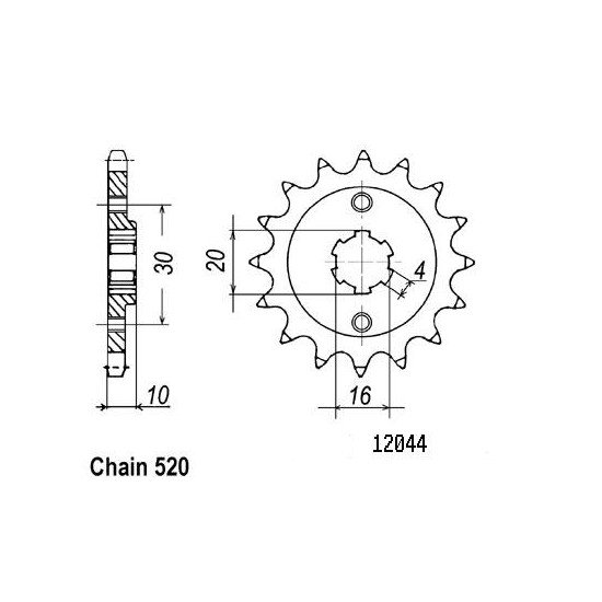 Pignon Cagiva 125 Mito 1990-1998 - 125 Blues 1987-1995 - 125 N1 1997-1