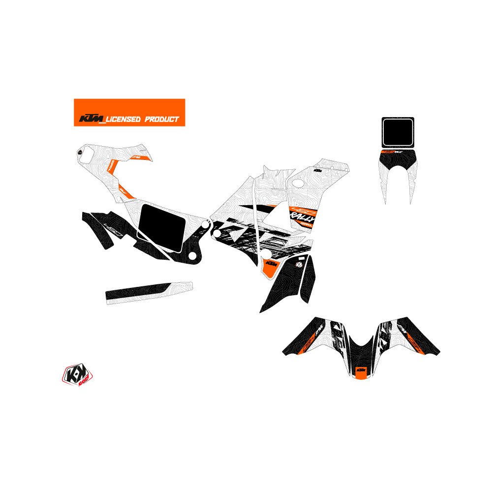 Kit Deco Motocross Gear KTM 450 Rally Blanc