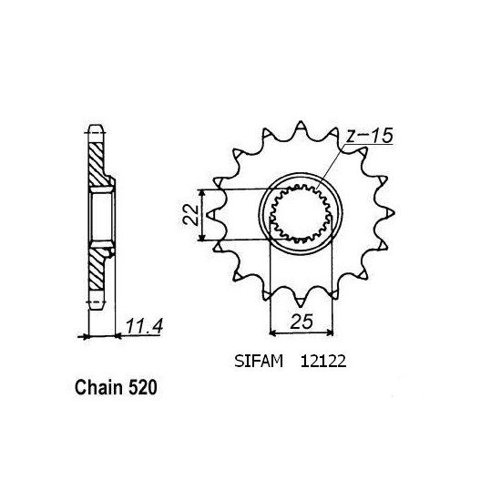 Pignon Ktm - Tous Modèles 4t 1991-1998 - 520 - 14 Dents - Similaire J
