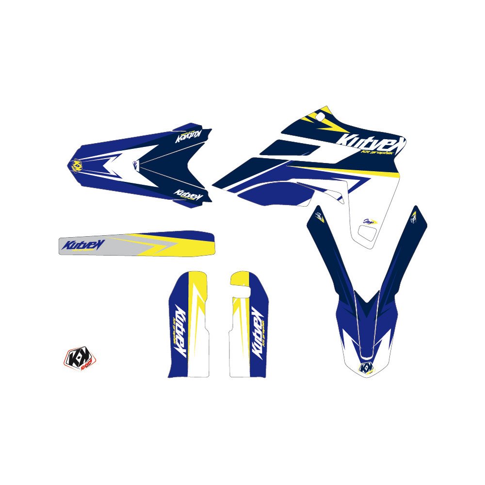 Kit Deco Moto Cross Stage Sherco 250 SE R Blanc Jaune LIGHT