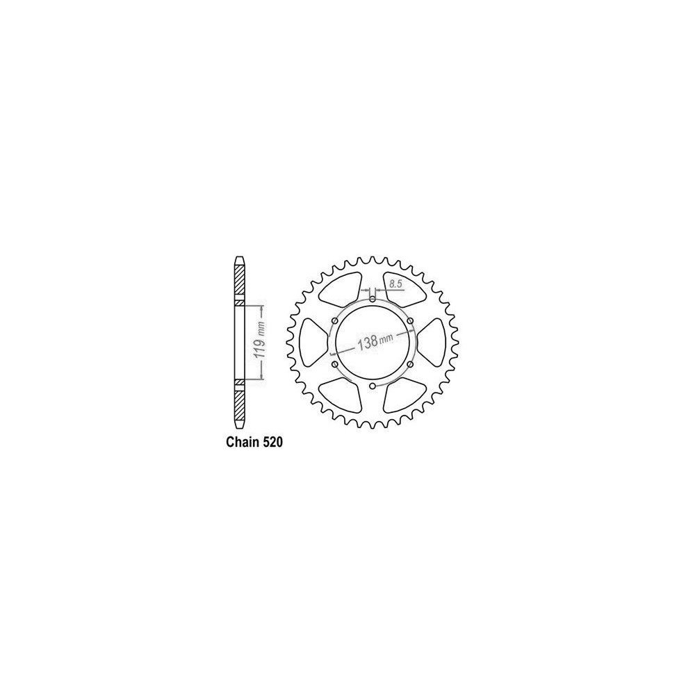 Couronne Husaberg Enduro - 520 - 48 Dents - Similaire JTR213