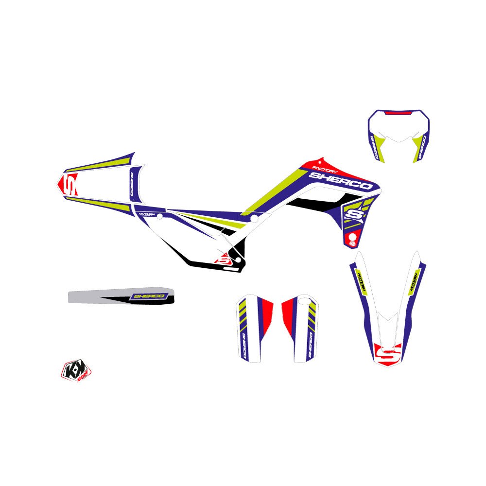 Kit Deco Moto Cross Stam Sherco SE / SEF Blanc