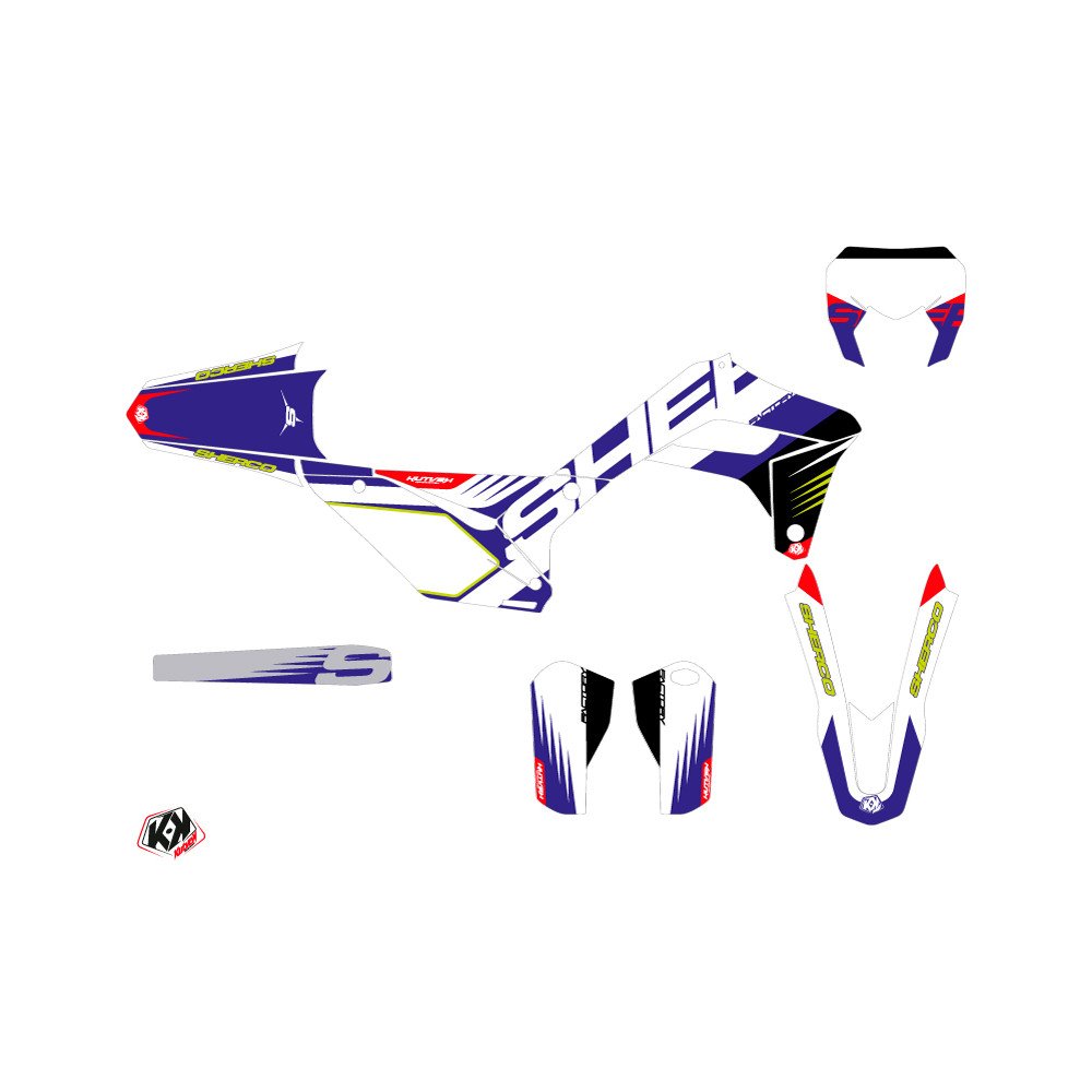 Kit Deco Moto Cross Fast Sherco SE / SEF Blanc
