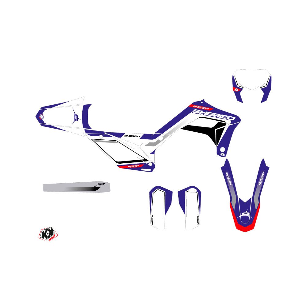 Kit Deco Moto Cross Skratch Sherco SE / SEF Bleu