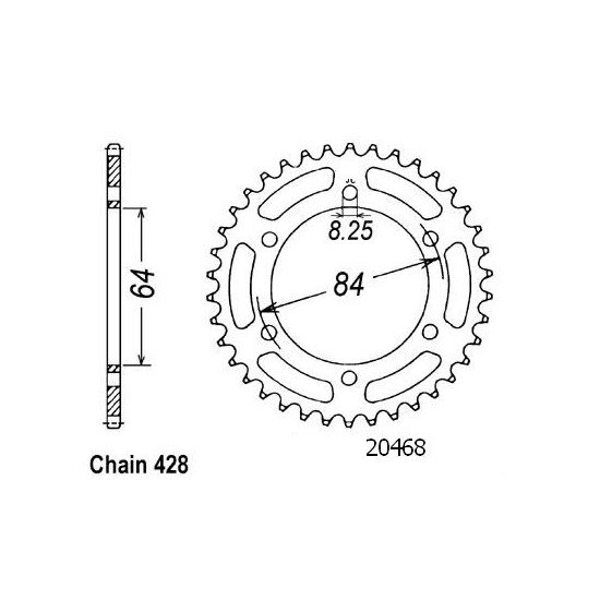 Couronne Dr 125 Se 1996-1998 - 428 - 53 Dents - Similaire JTR809