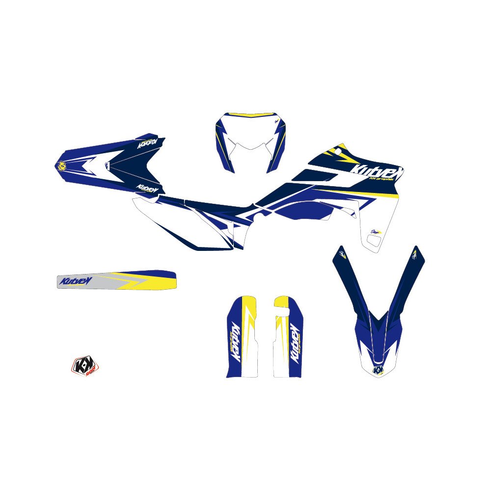 Kit Deco Moto Cross Stage Sherco 450 SEF R Blanc Jaune