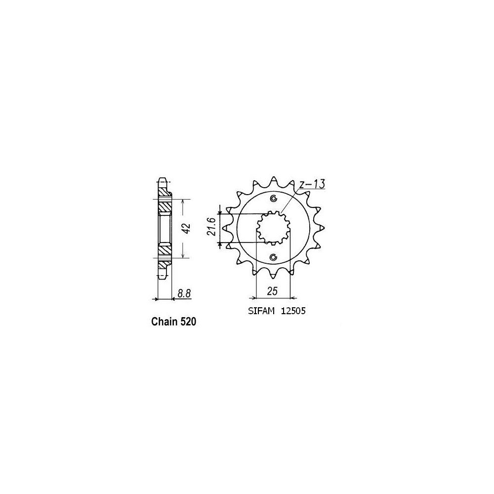 Pignon Racing - 520 - 17 Dents - Similaire JTF1516