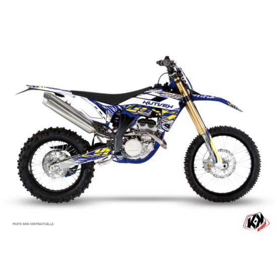 Kit Deco Moto Cross Eraser Sherco 450 SEF R Blanc Jaune