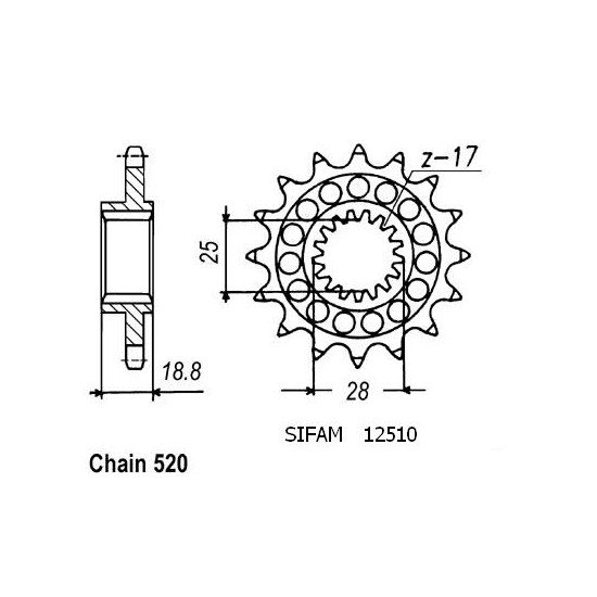 Pignon Racing - Rsv 1000 1998-2006 - 520 - 15 Dents - Similaire JTF705