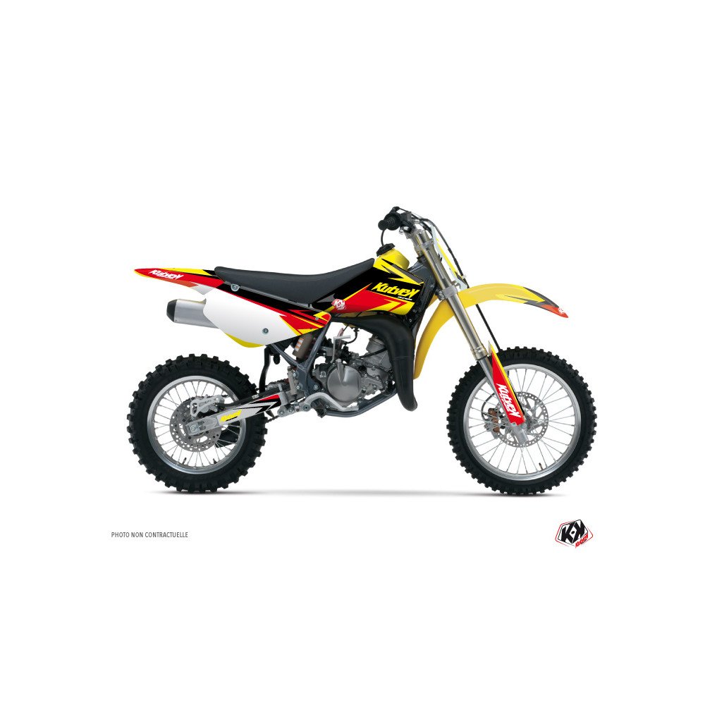 Kit Deco Moto Cross Stage Suzuki 85 RM Jaune Rouge
