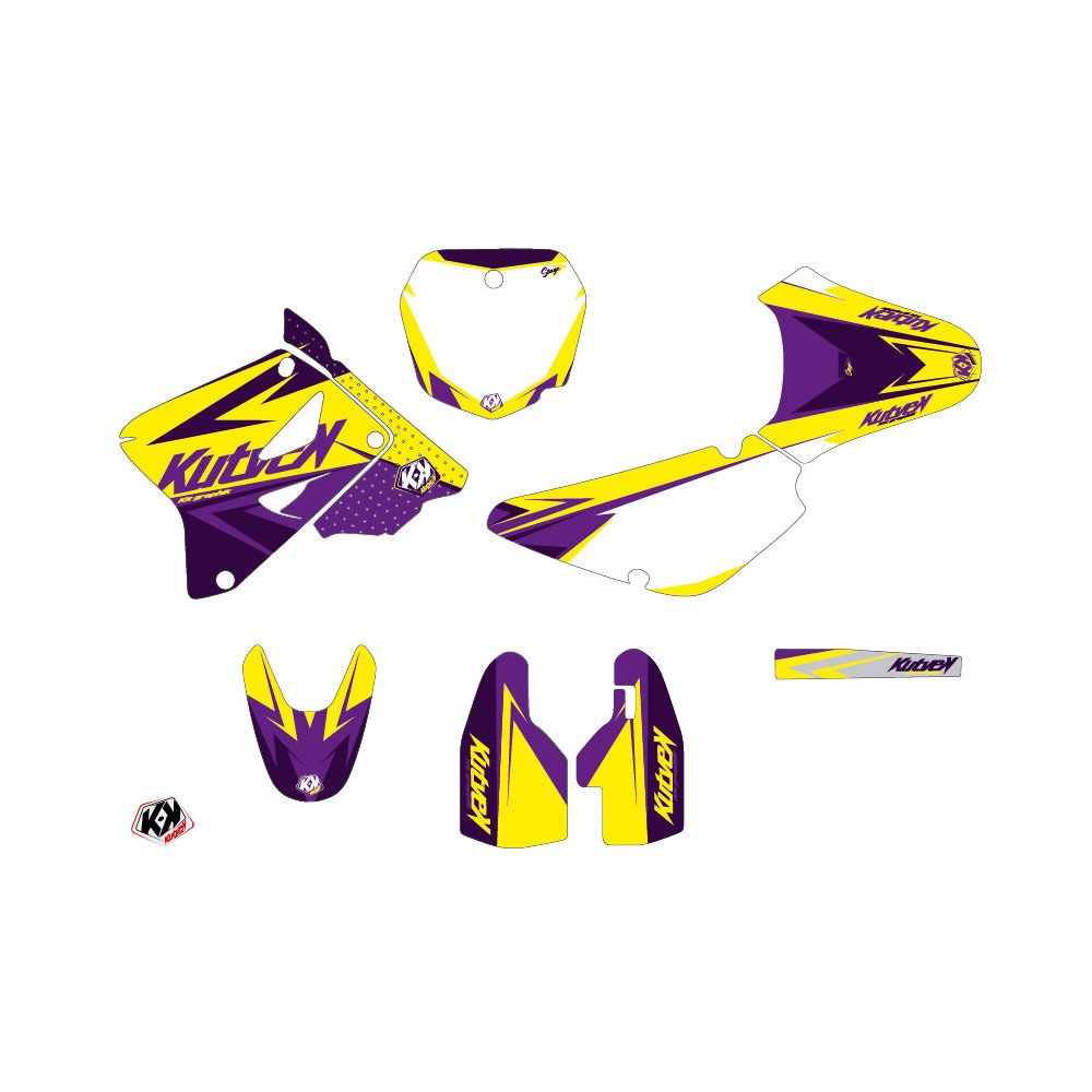 Kit Deco Moto Cross Stage Suzuki 85 RM Jaune Violet