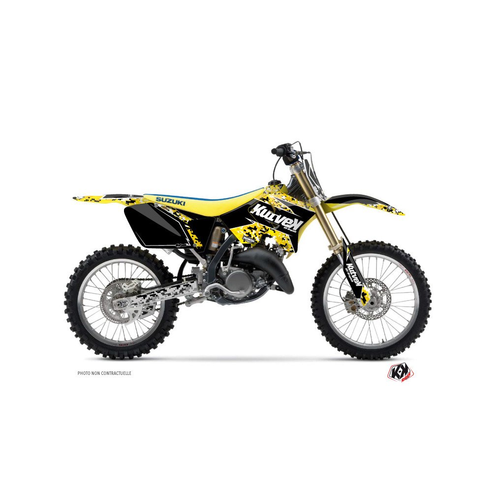 Kit Deco Moto Cross Predator Suzuki 125 RM Noir Jaune