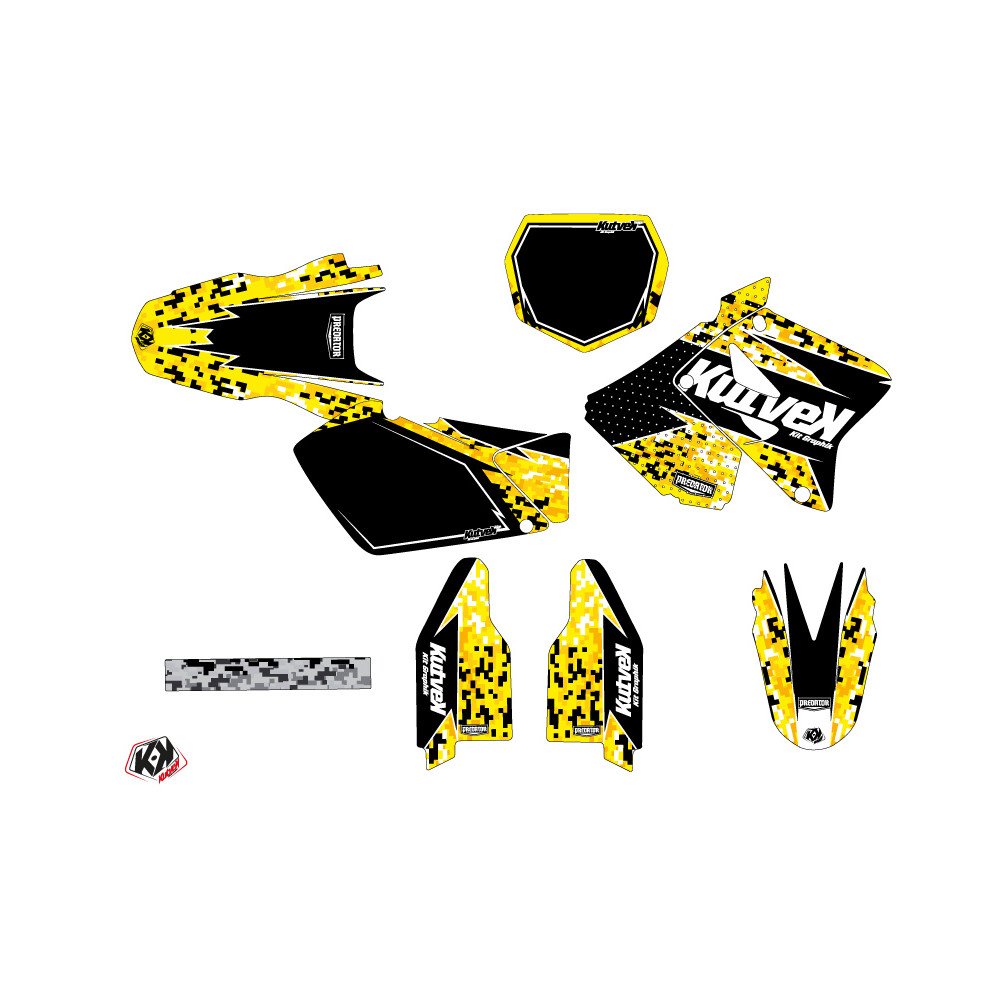 Kit Deco Moto Cross Predator Suzuki 125 RM Noir Jaune