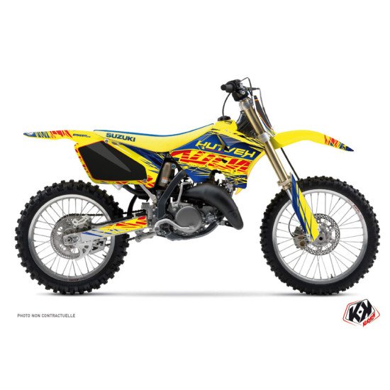 Kit Deco Moto Cross Eraser Suzuki 125 RM Bleu Jaune