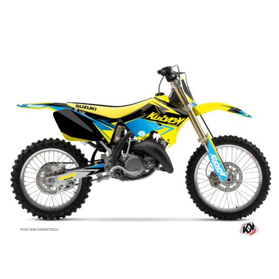 Kit Deco Moto Cross Stage Suzuki 125 RM Jaune Bleu