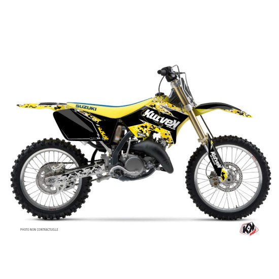 Kit Deco Moto Cross Predator Suzuki 125 RM Noir Jaune