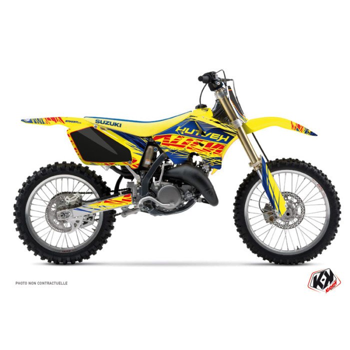 Kit Deco Moto Cross Eraser Suzuki 125 RM Bleu Jaune