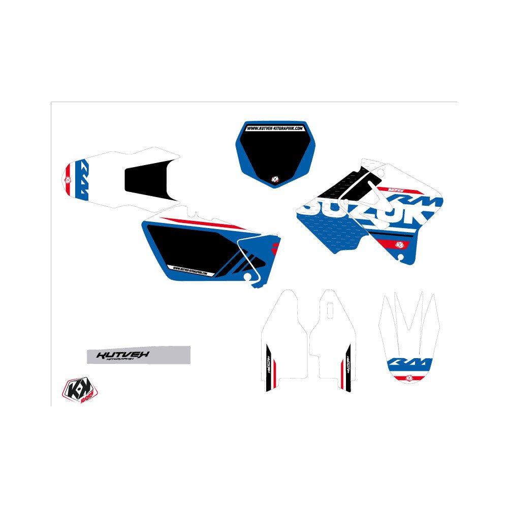Kit Deco Moto Cross Grade Suzuki 125 RM Blanc