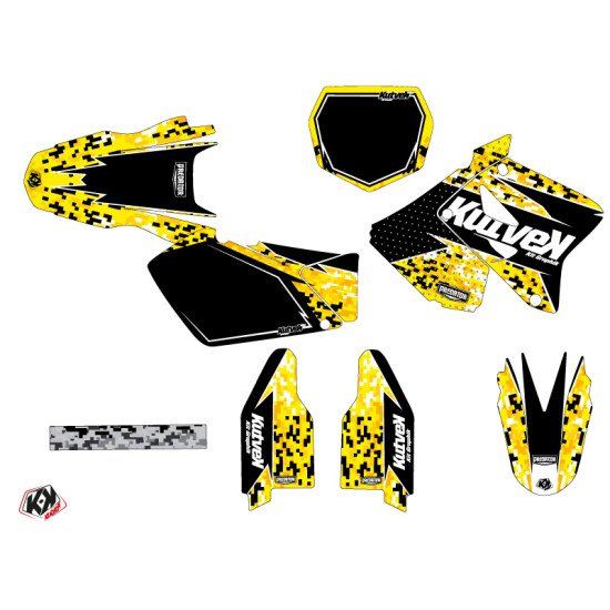 Kit Deco Moto Cross Predator Suzuki 125 RM Noir Jaune