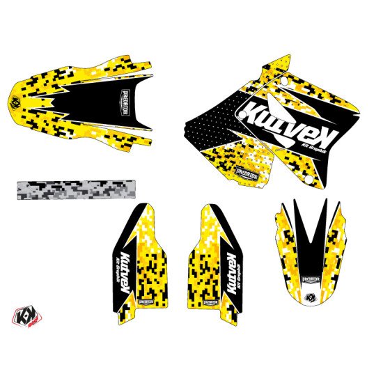 Kit Deco Moto Cross Predator Suzuki 250 RM Noir Jaune LIGHT