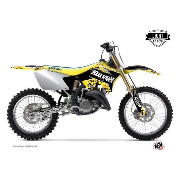 Kit Deco Moto Cross Predator Suzuki 250 RM Noir Jaune LIGHT