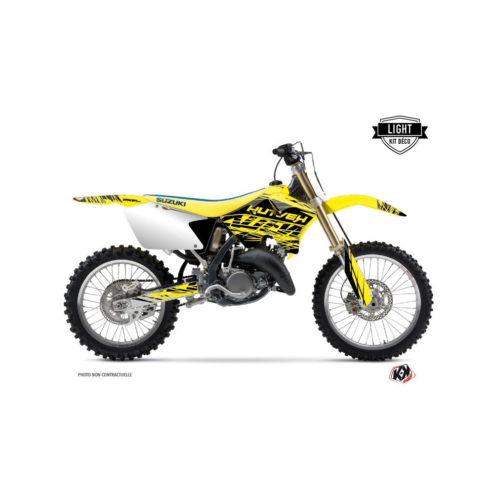 Kit Deco Moto Cross Eraser Suzuki 250 RM Jaune Noir LIGHT