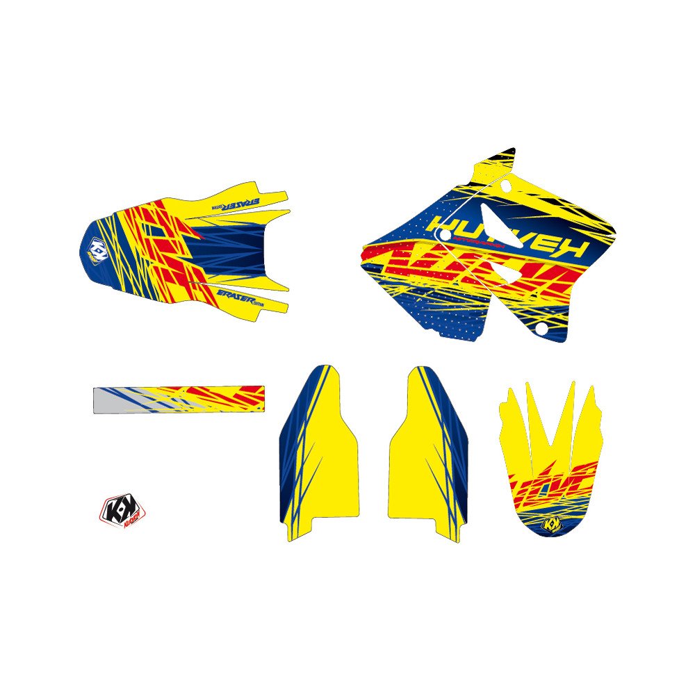 Kit Deco Moto Cross Eraser Suzuki 250 RM Bleu Jaune LIGHT
