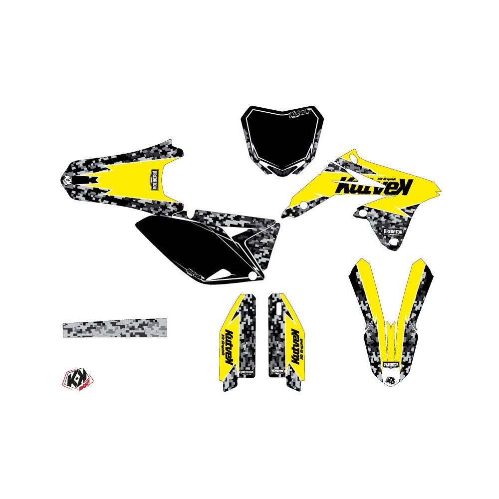 Kit Deco Moto Cross Predator Suzuki 250 RMZ Jaune