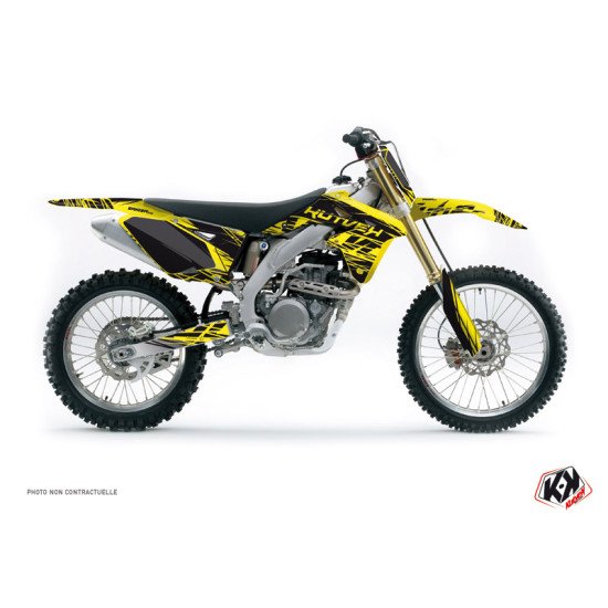Kit Deco Moto Cross Eraser Suzuki 250 RMZ Jaune Noir