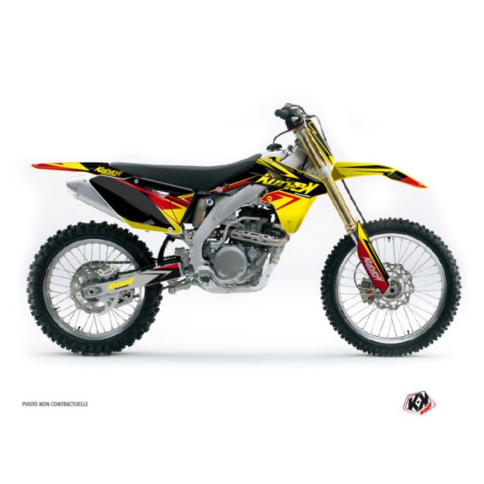 Kit Deco Moto Cross Stage Suzuki 250 RMZ Jaune Rouge