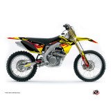 Kit Deco Moto Cross Stage Suzuki 250 RMZ Jaune Rouge
