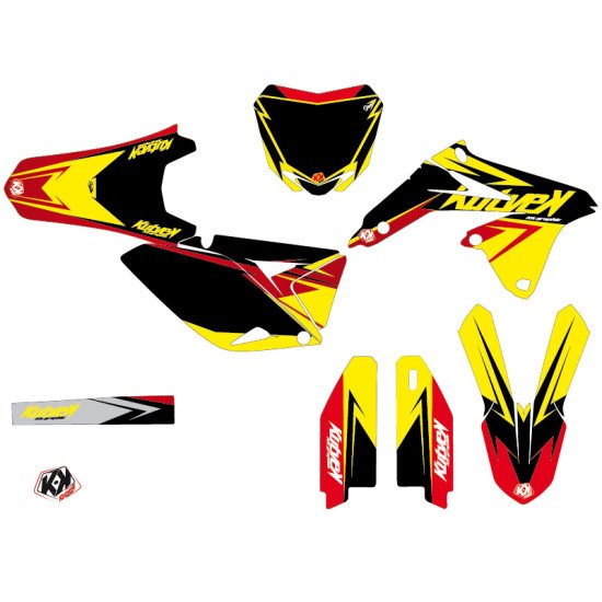 Kit Deco Moto Cross Stage Suzuki 250 RMZ Jaune Rouge