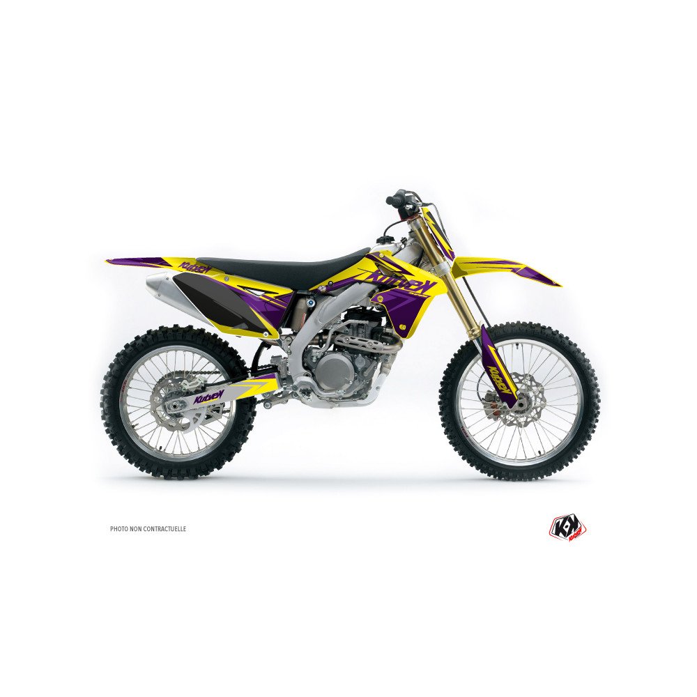 Kit Deco Moto Cross Stage Suzuki 250 RMZ Jaune Violet