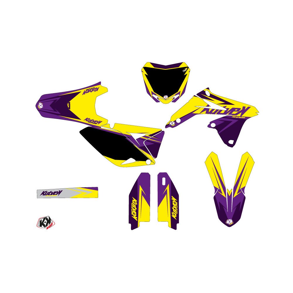 Kit Deco Moto Cross Stage Suzuki 250 RMZ Jaune Violet