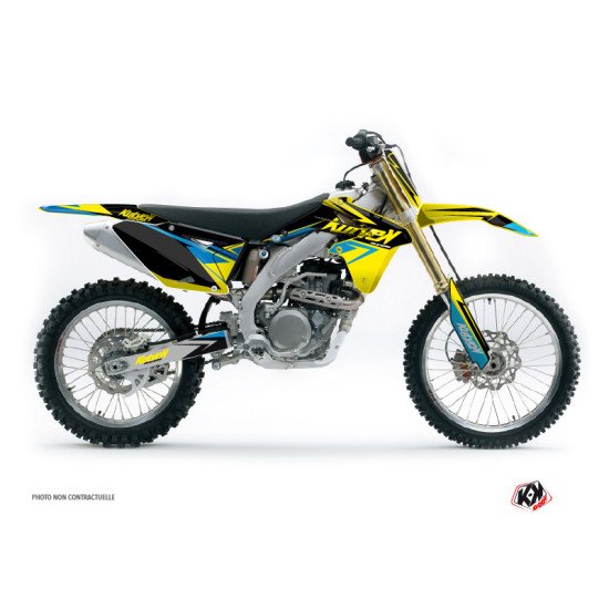 Kit Deco Moto Cross Stage Suzuki 250 RMZ Jaune Bleu