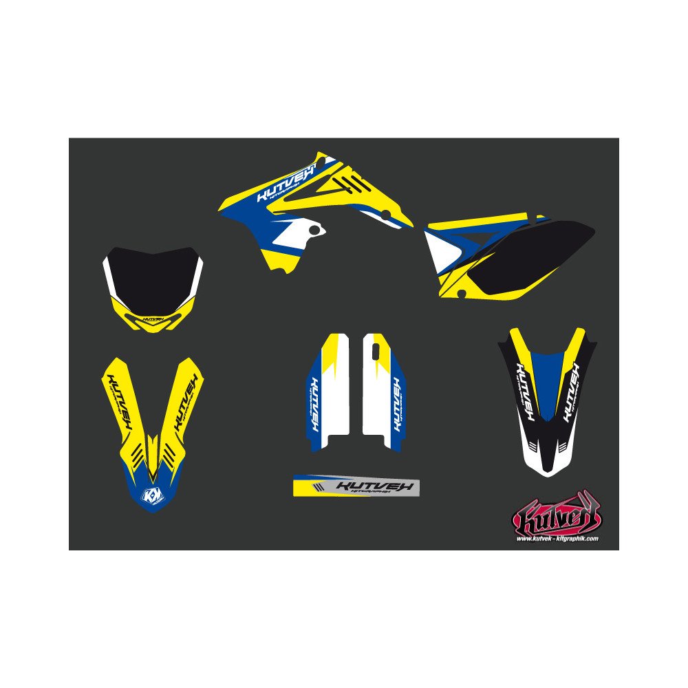 Kit Deco Moto Cross Chrono Suzuki 250 RMZ Bleu