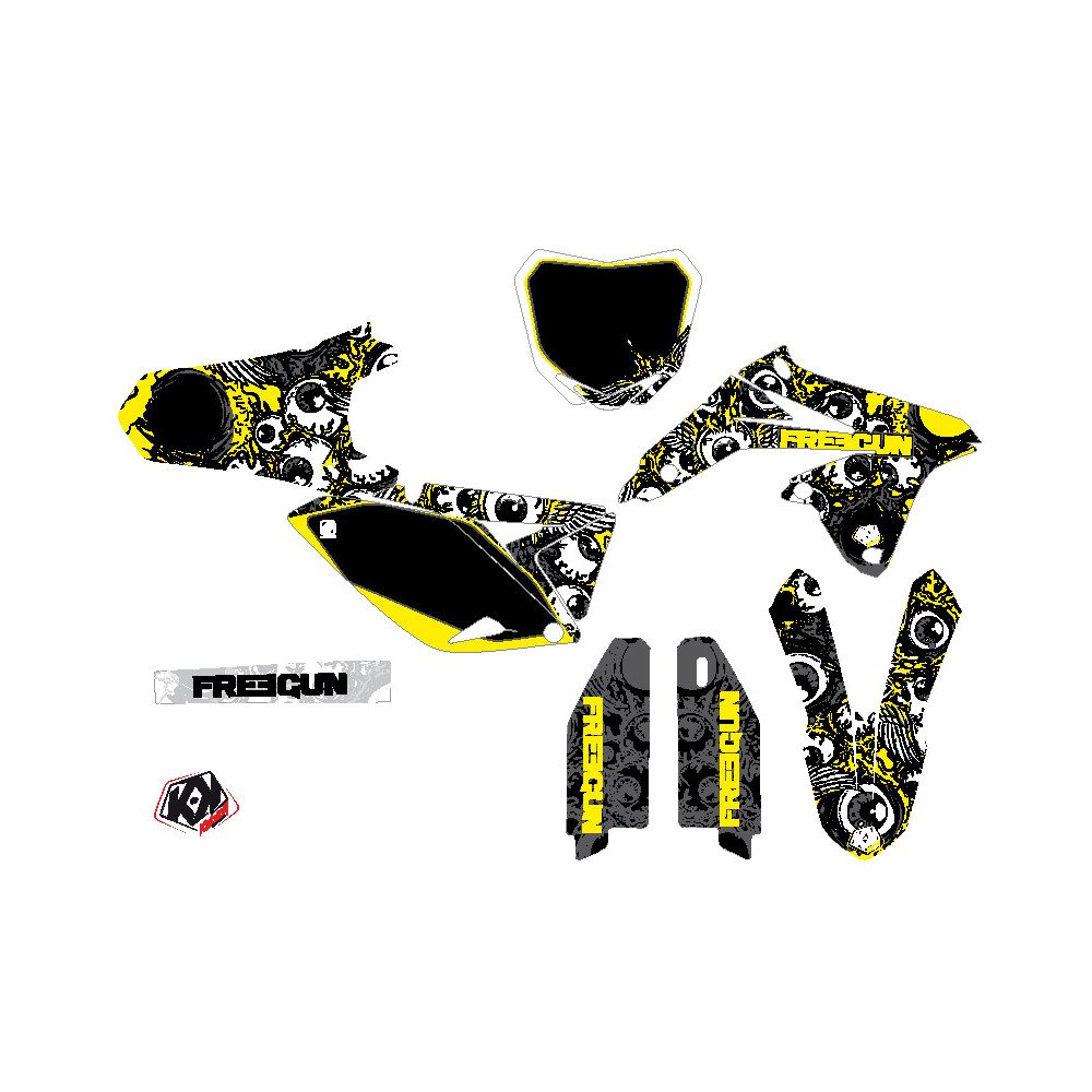 Kit Deco Moto Cross Freegun Eyed Suzuki 250 RMZ Jaune