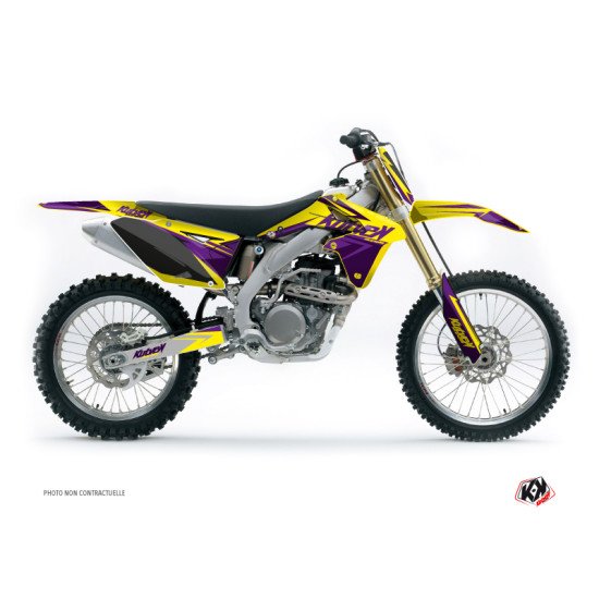 Kit Deco Moto Cross Stage Suzuki 250 RMZ Jaune Violet