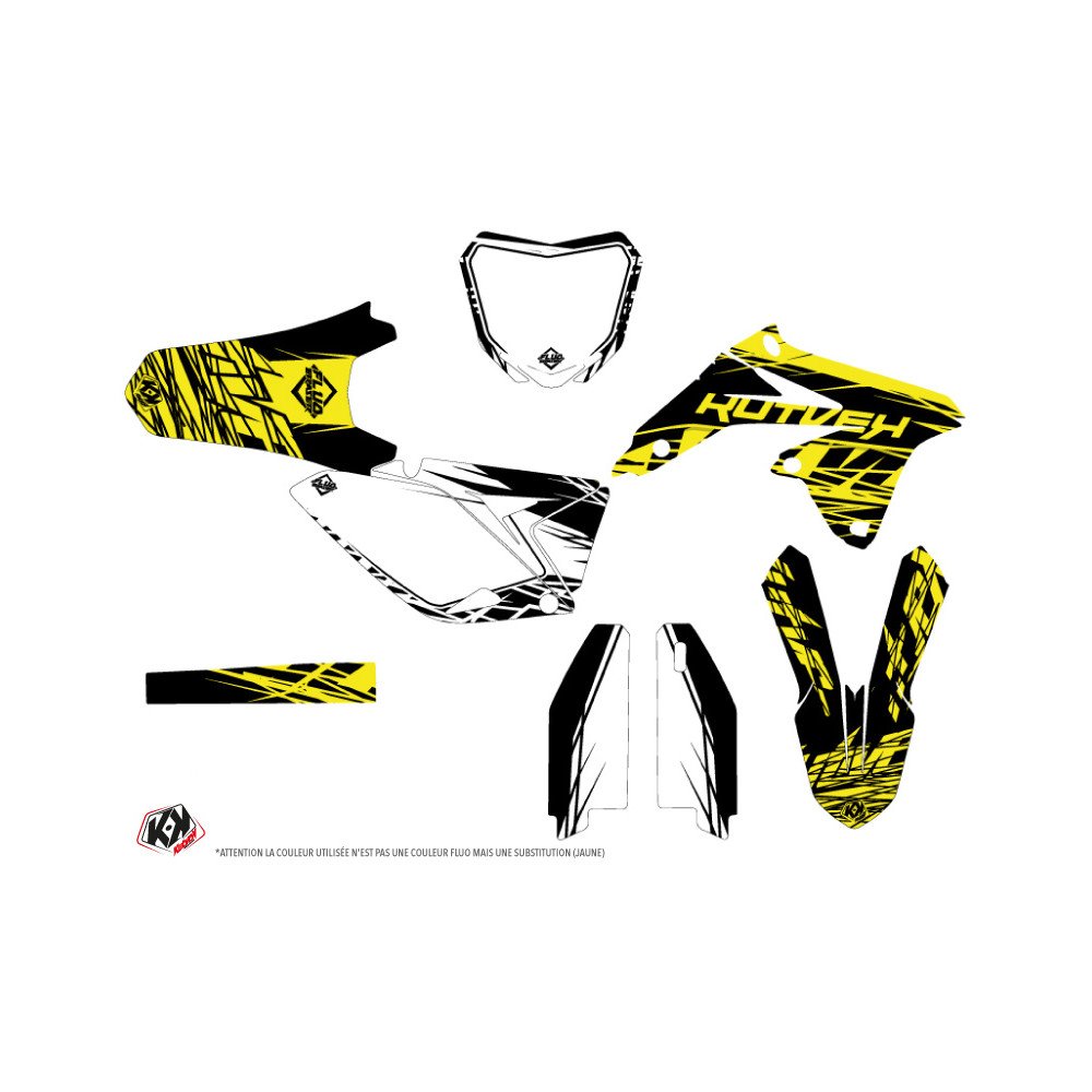 Kit Deco Moto Cross Eraser Fluo Suzuki 250 RMZ Jaune