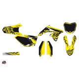 Kit Deco Moto Cross Eraser Suzuki 250 RMZ Jaune Noir