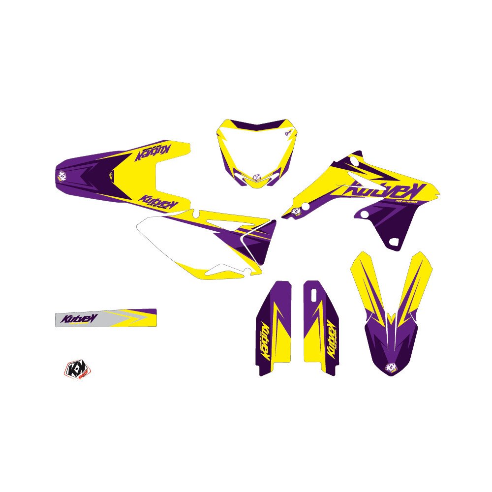 Kit Deco Moto Cross Stage Suzuki 450 RMZ Jaune Violet