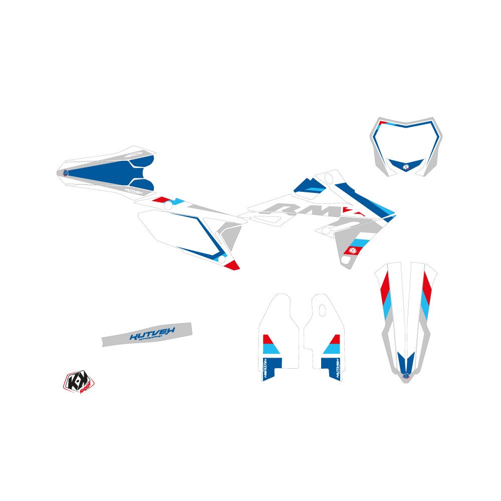 Kit Deco Moto Cross Label Suzuki 450 RMZ Blanc