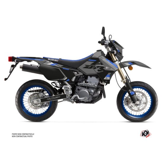 Kit Deco Moto Cross Label Suzuki DRZ 400 SM Gris Bleu