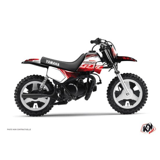 Kit Deco Moto Cross Eraser Yamaha PW 50 Rouge Blanc