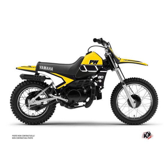 Kit Deco Moto Cross Vintage Yamaha PW 80 Jaune
